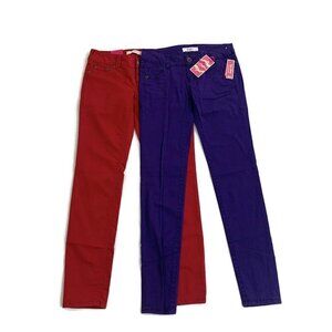 Candie's Size 3 Junior "Sassy Skinny" Skinny Jeans Lot of 2 NWT Red Purple